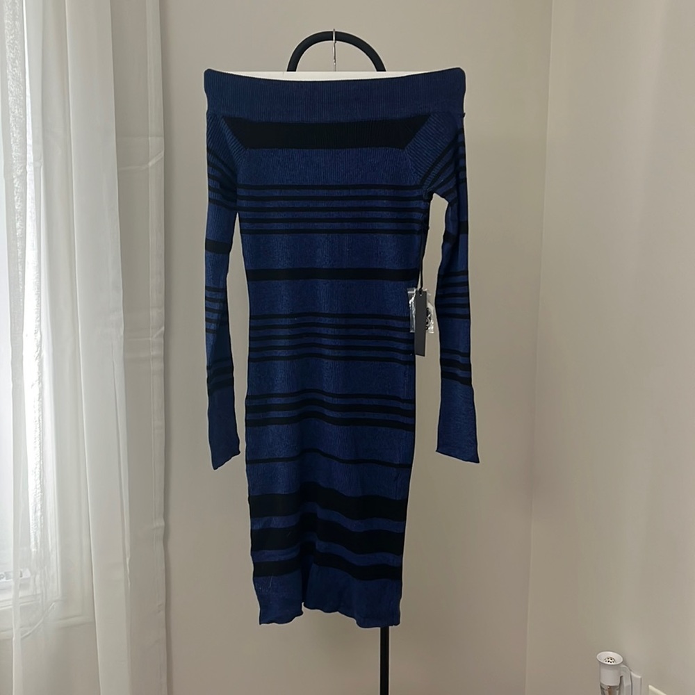 Off shoulder sweater dress